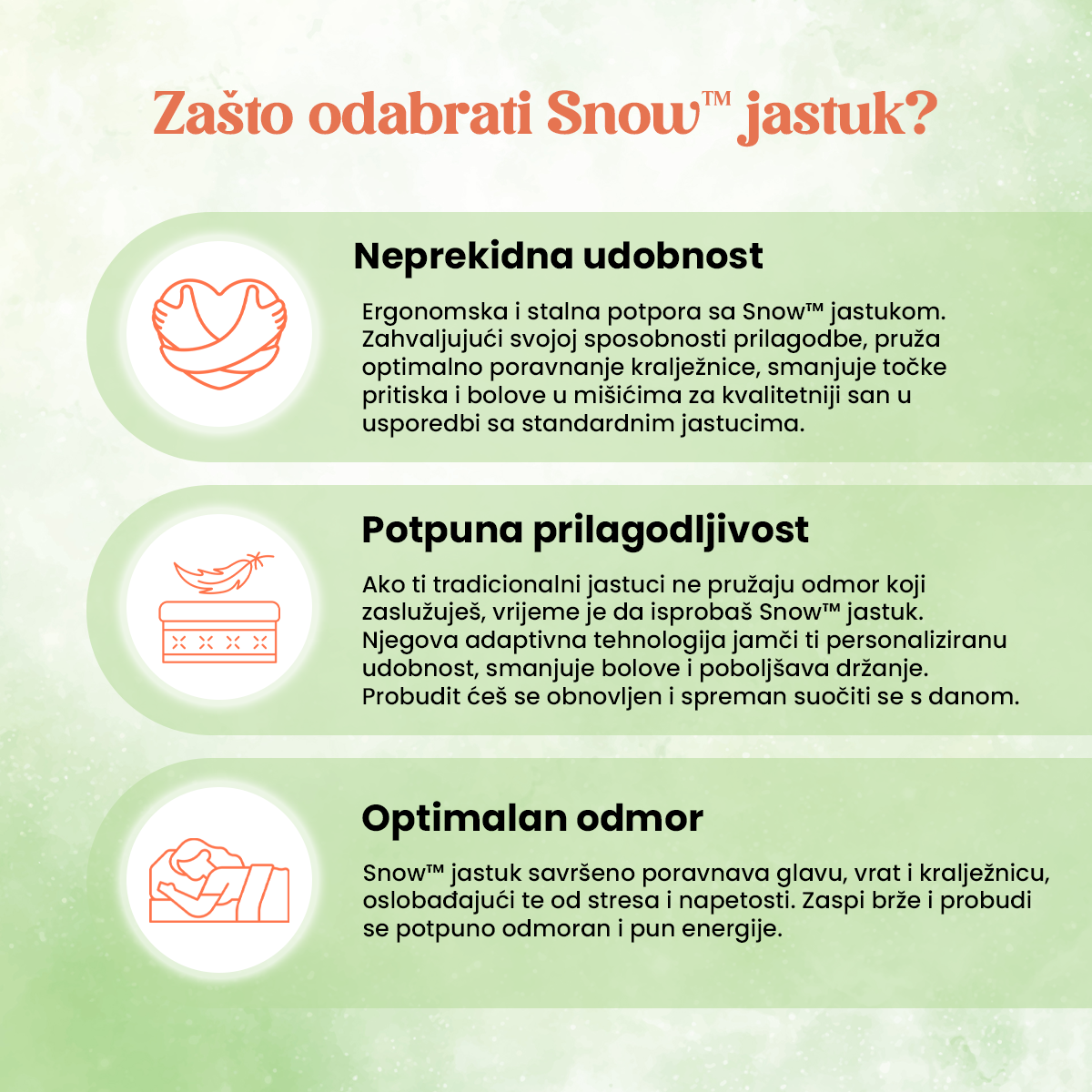 Jastuk Snow – za vratnu kralježnicu